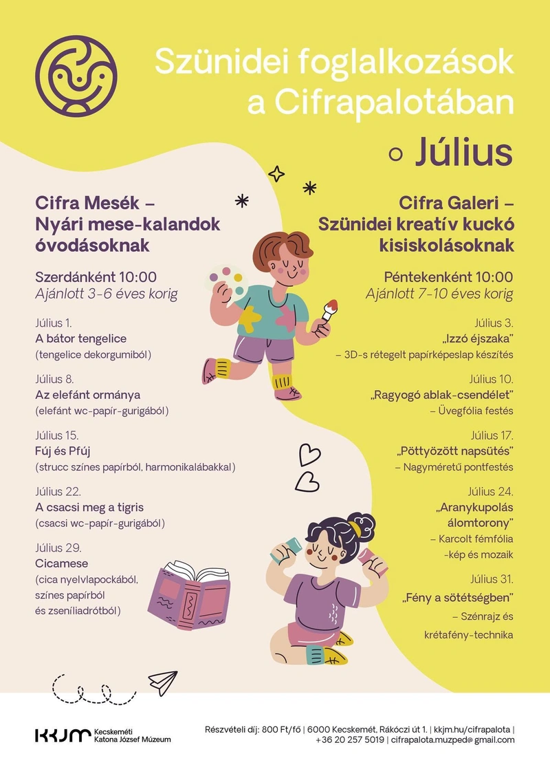 Szünidei foglalkozások a Cifrapalotában Kecskeméten