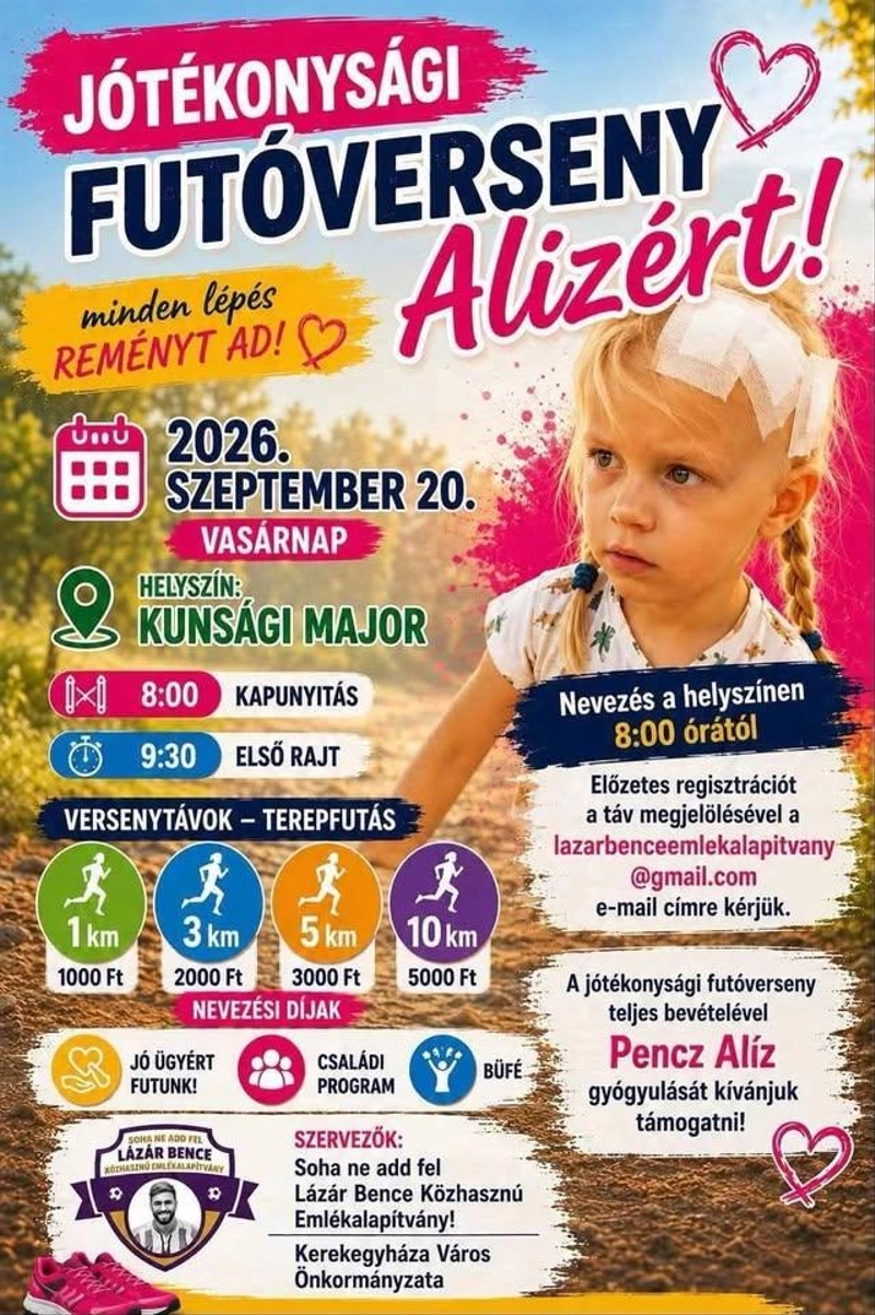 JÓTÉKONYSÁGI FUTÓVERSENY ALÍZÉRT