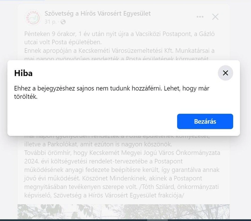 Forrás: Szövetség Facebook-oldala