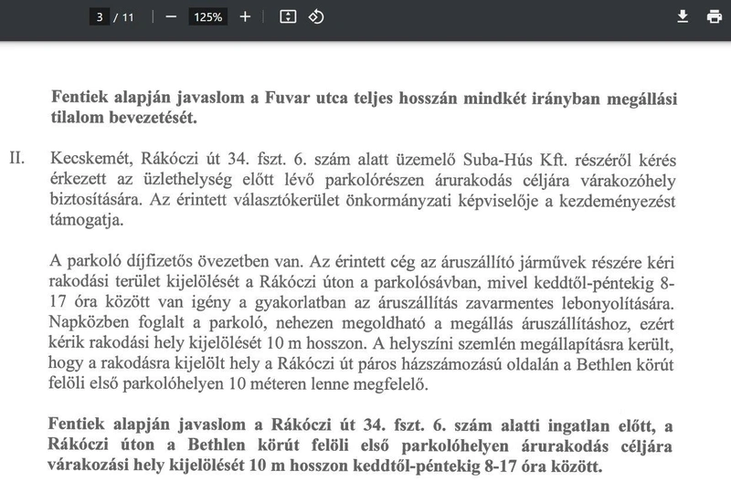 Képernyőfotó, kecskemet.hu