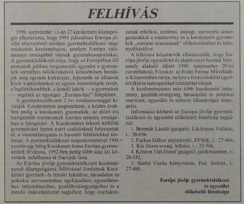 Forrás: Petőfi Népe, 1990. szeptember 25-ei lapszám