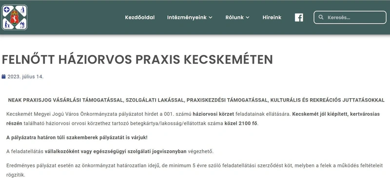 Forrás: Egészségügyi és Szociális Intézmények Igazgatósága honlapja, eszii.hu