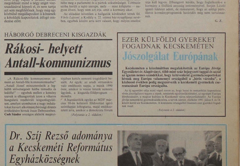 Forrás: Petőfi Népe, 1990. október 8-ai lapszám