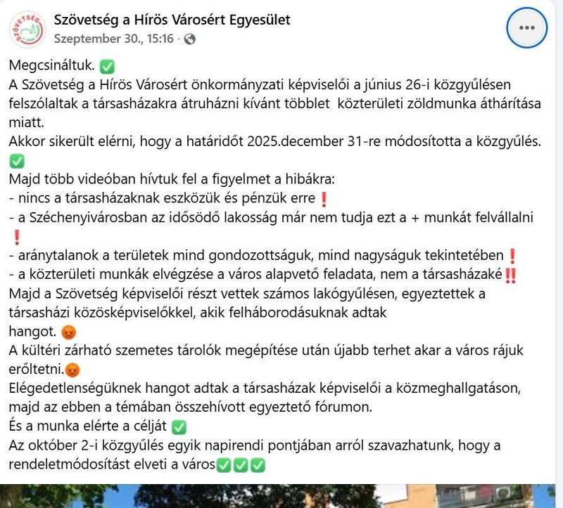 Képernyőfotó / Szövetség Facebook-oldala
