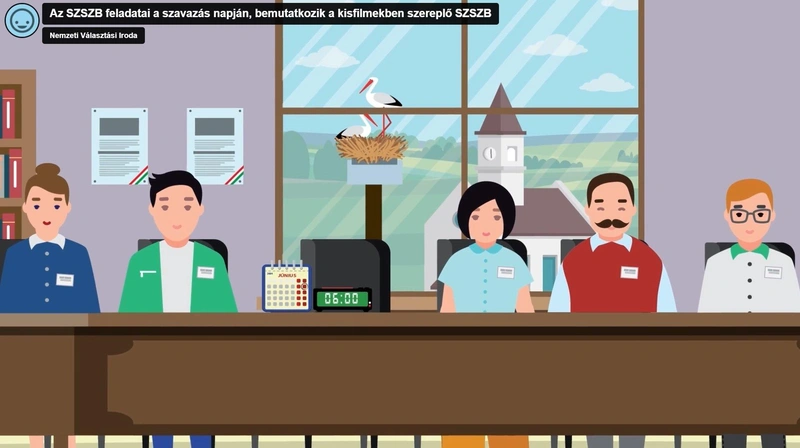 Képernyőfotó a Nemzeti Választási Iroda oktatófilmjéből