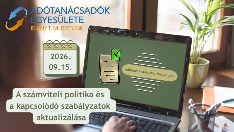 A számviteli politika és a kapcsolódó szabályzatok aktualizálása /online+személyes/számviteli kredit