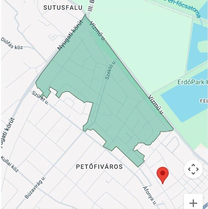 A Vízmű utca-Nyugati körút által határolt petőfivárosi szavazókör, ahol Molnár János a legjobb eredményt érte el / forrás: valasztas.hu