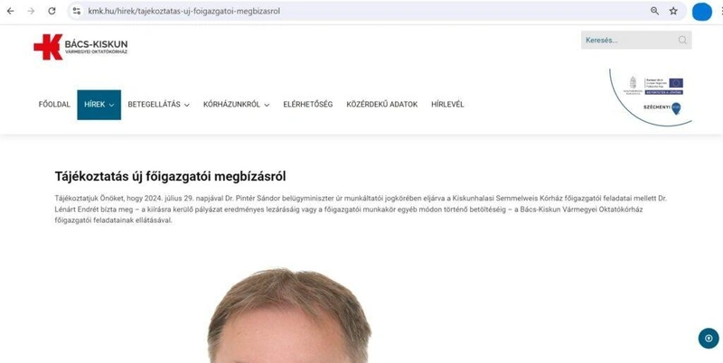 Forrás: a Bács-Kiskun Vármegyei Oktatókórház honlapja