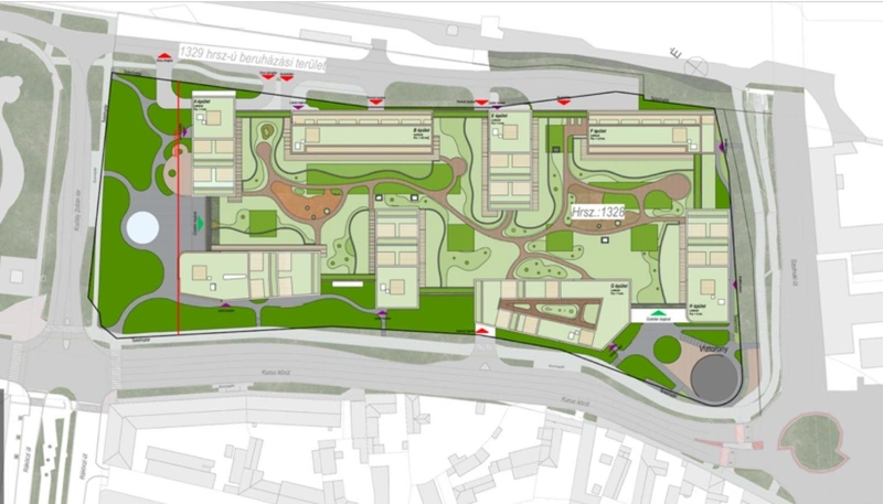Forrás: Aegopolis lakópark telepítési tanulmányterve, Design Plan Zrt.