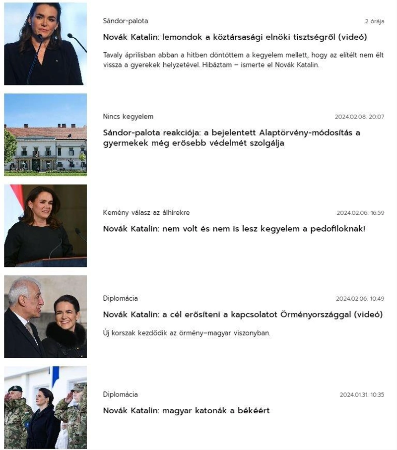 Novák Katalinról szóló hírek a BAON.hu oldalán. A kormány üzenetét megkapjuk, mást nem.