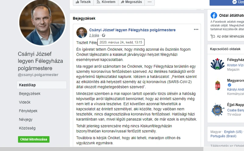 Facebook/Csányi József hivatalos oldala