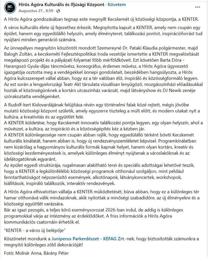 Forrás: Hírös Agóra Facebook-oldala