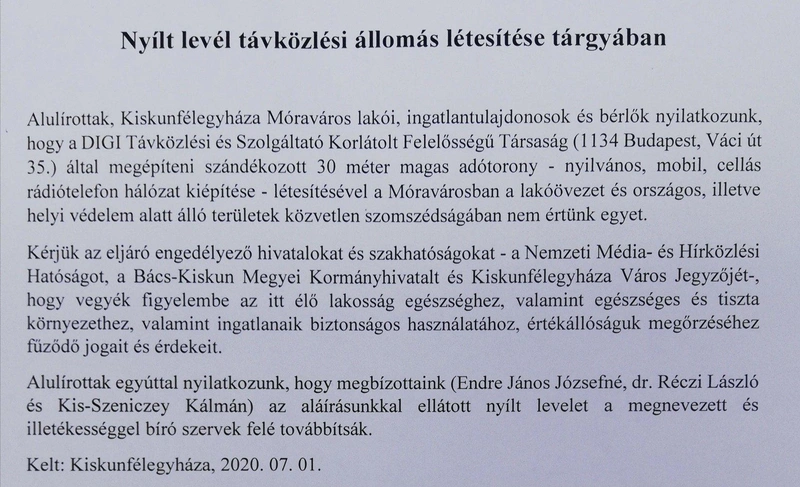 Aláírásgyűjtést indítottak, hogy az adótorony távolabb épüljön