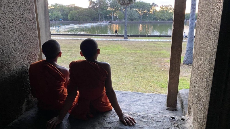 Buddhista tanulók Angkor Watban / Fotó: Falusi Norbert