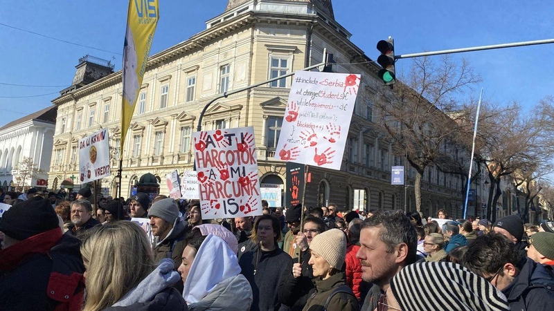 Magyar diákok is csatlakoztak a tüntetésekhez / Fotó: Falusi Norbert / KecsUP
