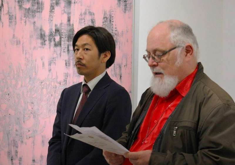 Ozaki Takeshi, Japán magyarországi nagykövetségének kulturális attaséja és Galuska László, a Kecskemét-Aomori Magyar-Japán Baráti Kör elnöke