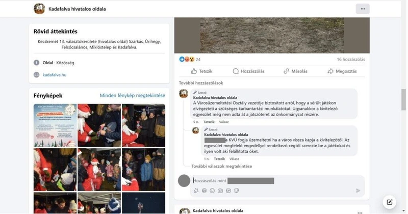 Képernyőfotó Kadafalva hivatalos Facebook-oldaláról