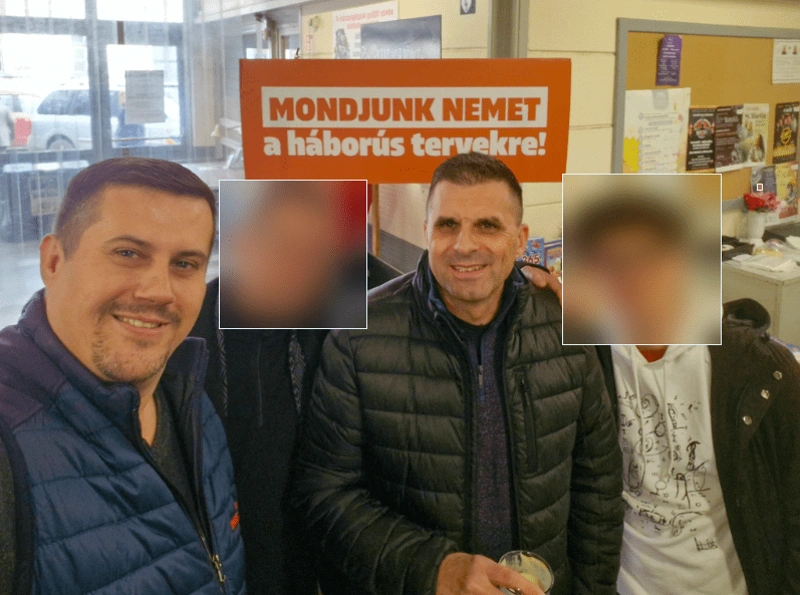 Riczu Péter balra, Cseh Tamás, a Fidesz képviselőjelöltje jobbra. Forrás: Riczu Péter/Facebook