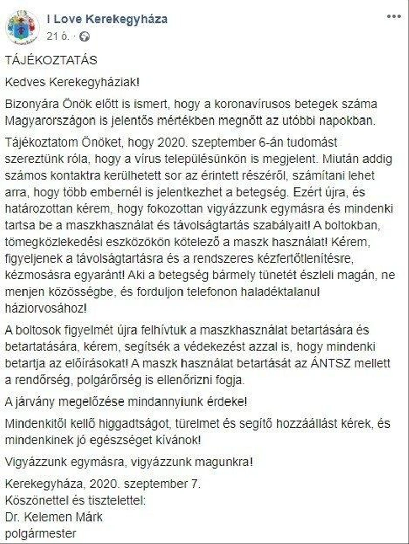Facebook/ I Love Kerekegyháza
