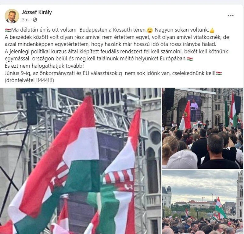 Képernyőfotó, Király József Facebook-oldala