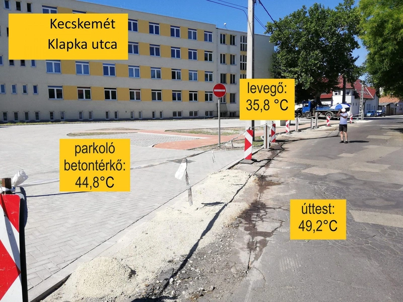 Az újonnan épülő parkoló, amely zöldfelületet nem tartalmaz