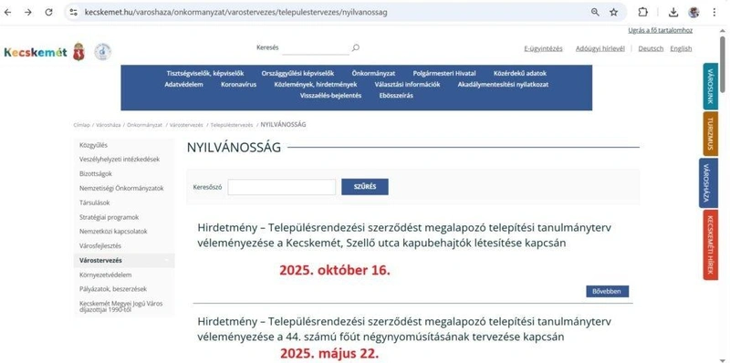 Képernyőfotó: kecskemet.hu