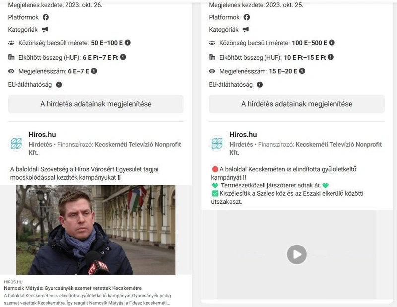 Facebook hirdetéstár