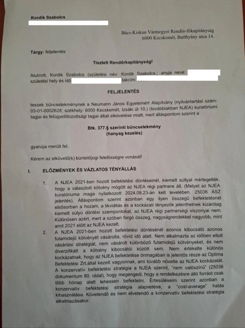 A feljelentés / fotó: Kordik Szabolcs