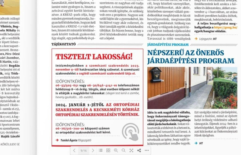 Forrás: Nagykőrösi Önkormányzati Hírek