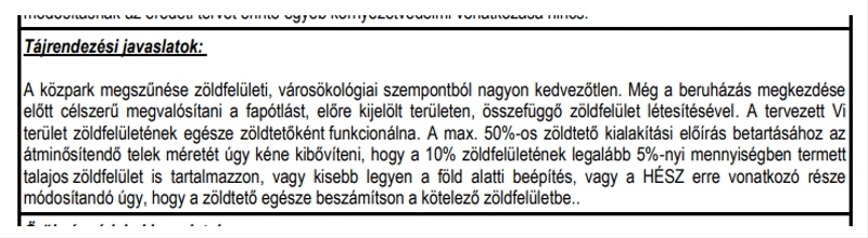 Részlet a Településrendezési eszközök módosítása 2020. 19/20. dokumentumból