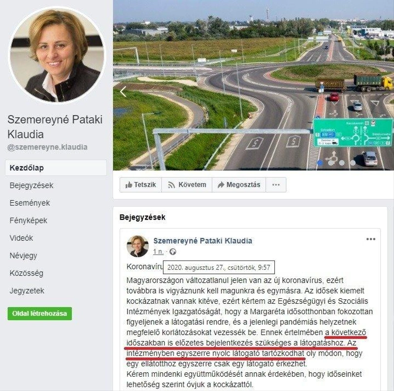 Facebook/Szemereyné Pataki Klaudia oldala