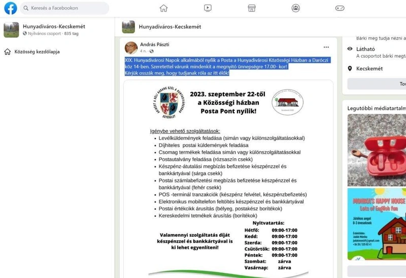 Forrás: Facebook