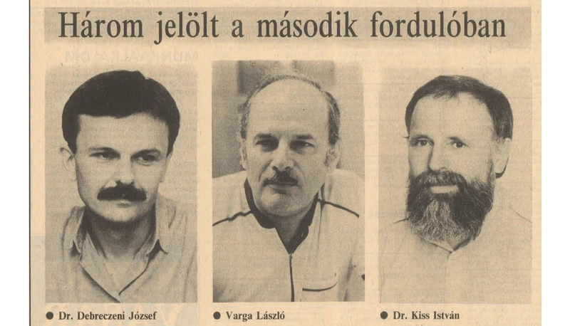Jelöltek az időközi választáson 1989-ben / Fotó: Petőfi Népe, 1989. július 27. képkivágás