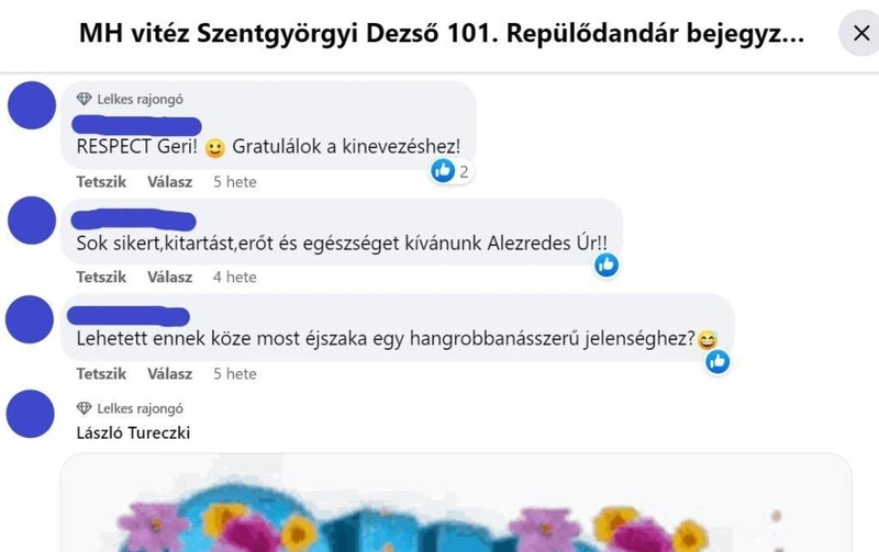 Külön posztot nem kapott az új parancsnok kinevezése a repülőbázis Facebook-oldalán, ezért többen egy másik bejegyzés alatt gratuláltak neki / Repülőbázis Facebook-oldala