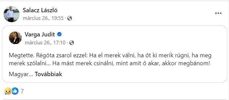 Képernyőfotó, Salacz László Facebook-oldala
