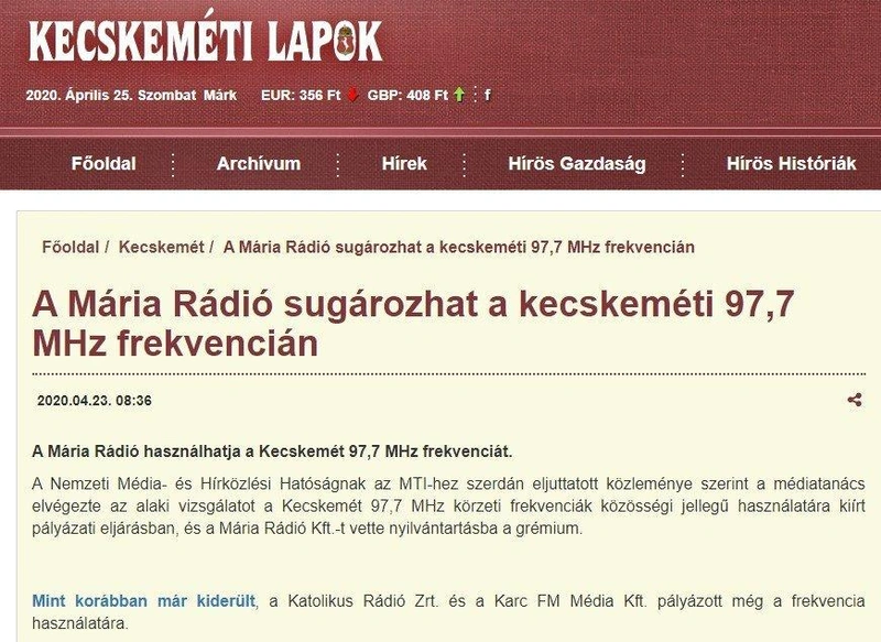 képkivágás a kecskemetilapok.hu oldalról