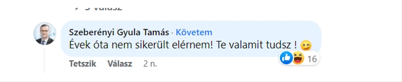 Képkivágás/forrás: Jánosi István Facebook politikusi oldal kommentek (2022. július 4. 16:12)