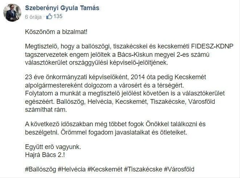 Facebook/Szeberényi Gyula Tamás