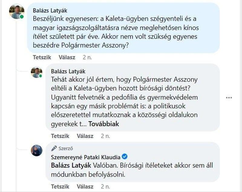 Szemereyné Pataki Klaudia bár minden bizonnyal nem tudatosan, de szóba állt kollégánkkal / Forrás: Kecsup.hu