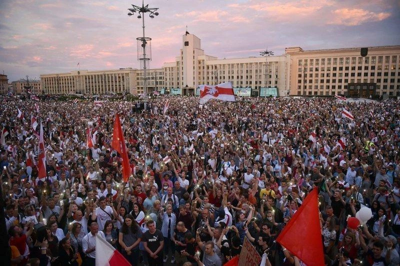 Tüntetés Minszkben, 2020. augusztus 18. / Fotó: Sergei GAPON / AFP via Getty Images