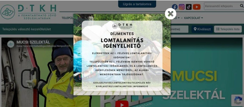 Képernyőfotó a DTKH honlapjáról
