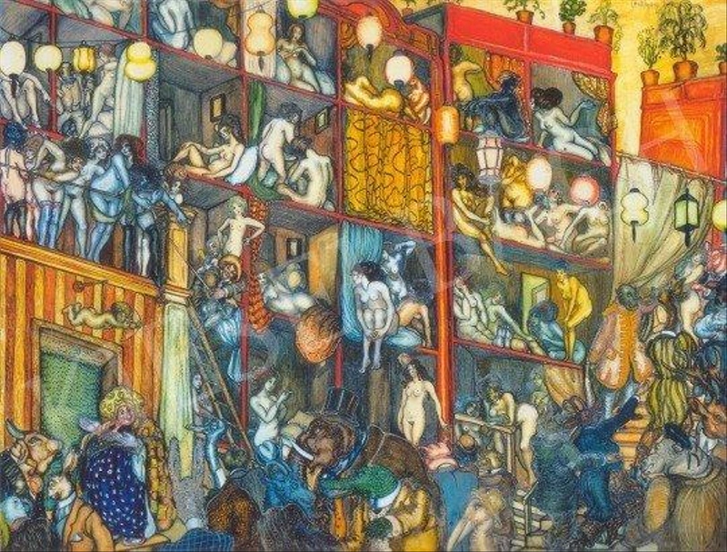 Gróf Batthyány Gyula: A kupleráj (Babaház), 1920 / Utalás arra, hogy a politika olyan, mint különböző történetek mesélése