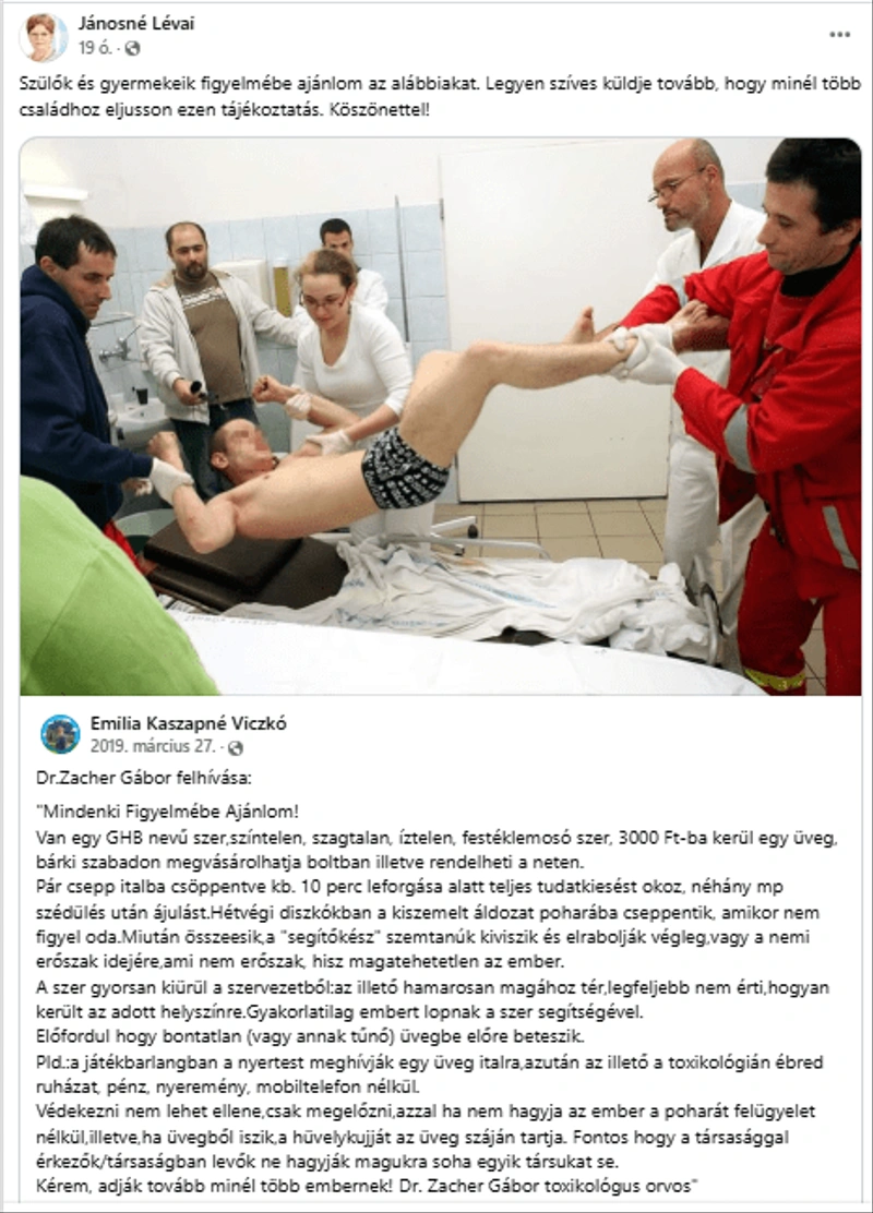 Képernyőfotó Lévai Jánosné Facebook oldaláról – 2025.04.25.