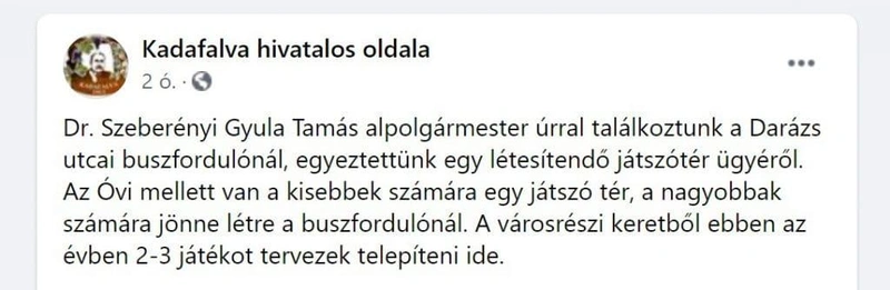 Facebook/Kadafalva hivatalos oldala