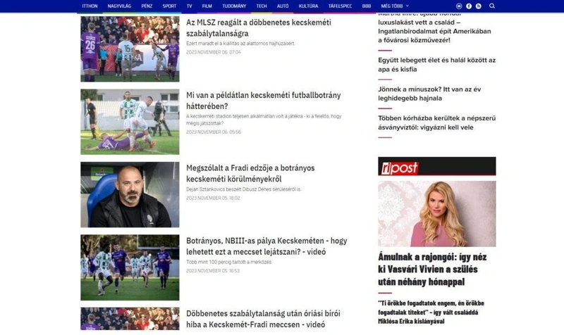 Becsípődött az Origonál a KTE és a kecskeméti pálya/ Forrás: Origo.hu
