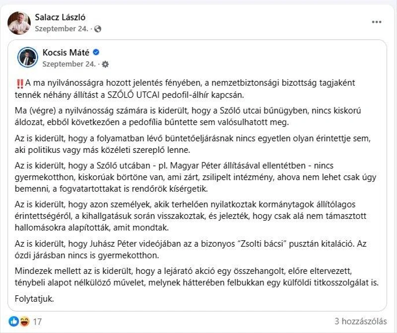 Forrás: Salacz László Facebook oldala