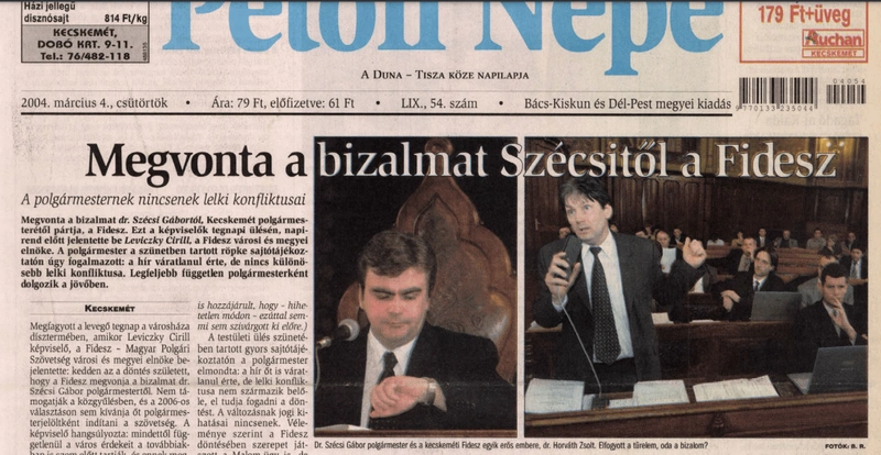 Képkivágás: Petőfi Népe, 2004. március 4. – forrás: library.hungaricana.hu