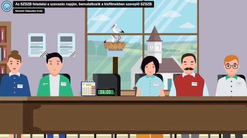 Képernyőfotó a Nemzeti Választási Iroda oktatófilmjéből