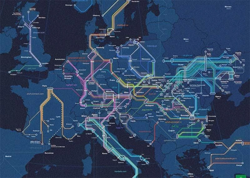 Vonathálózat Európában / Fotó: The European Correspondent