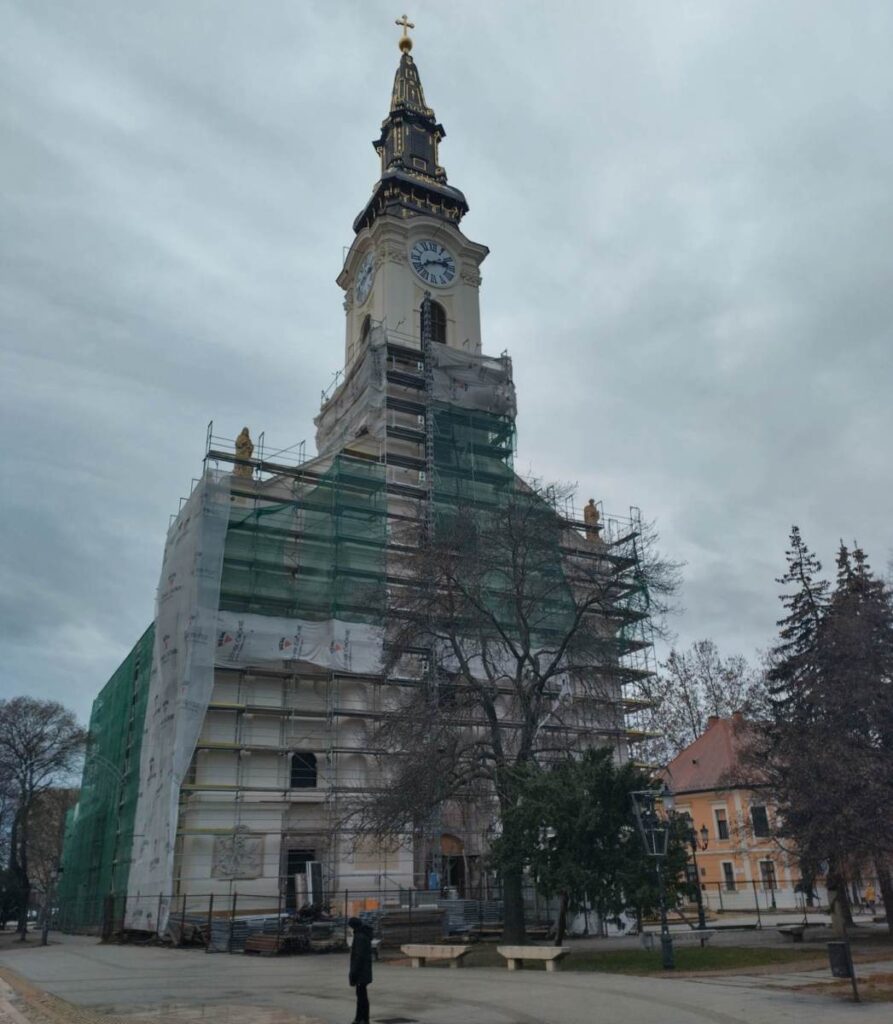 A kecskeméti Nagytemplom 2022. januárjában